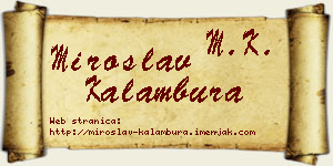 Miroslav Kalambura vizit kartica